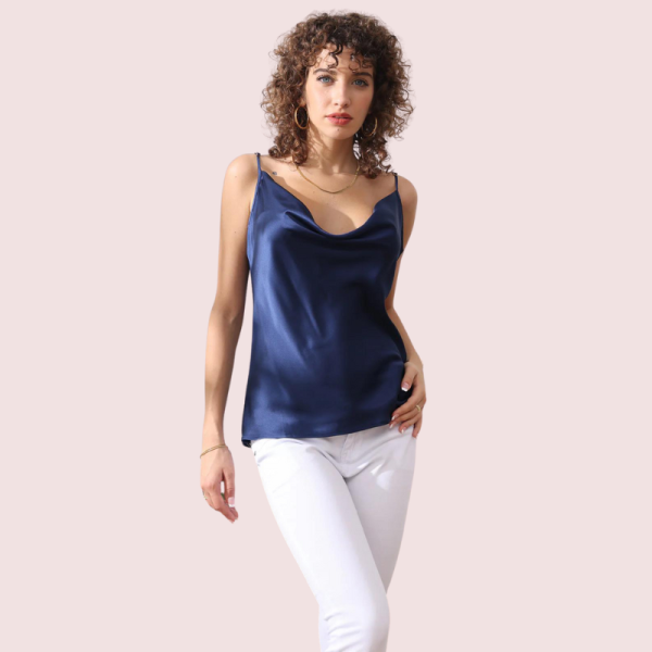 Elegant Cowl Neck Silk Camisole for Women - Image 3