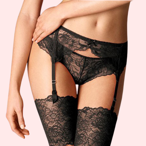 Seductive & Sultry Black Lace Garter Belt - Image 6