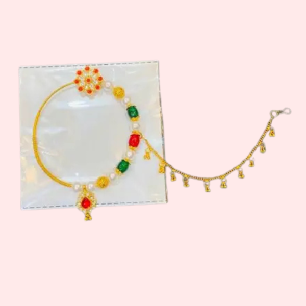 Chic Gold-Plated Nose Ring with a Minimalist Chain - Image 2