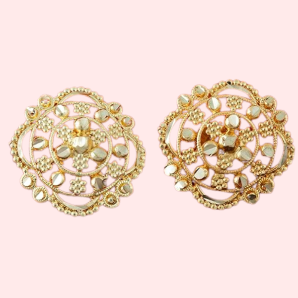 Traditional Gold Finish Earrings Set – Pack of 4 for Women - Image 3