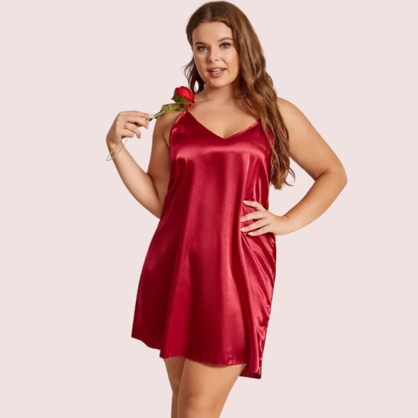 Criss Cross Back Elegant Nightdress in 4XL &  5XL Size - Image 3