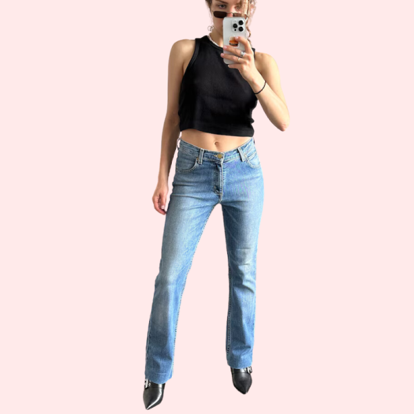 Women's Light Blue High Waist Denim Jeans - Image 5