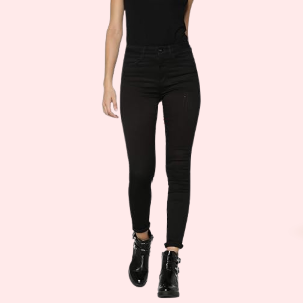 Women's Classic High Waist Royal Black Skinny Jeans - Image 4