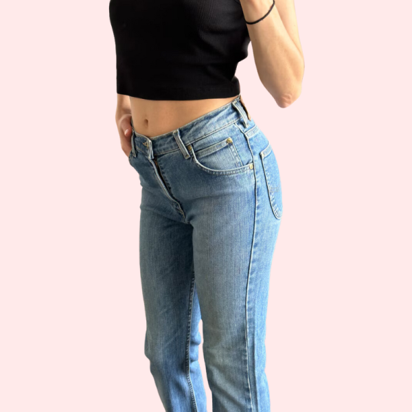 Women's Light Blue High Waist Denim Jeans - Image 2