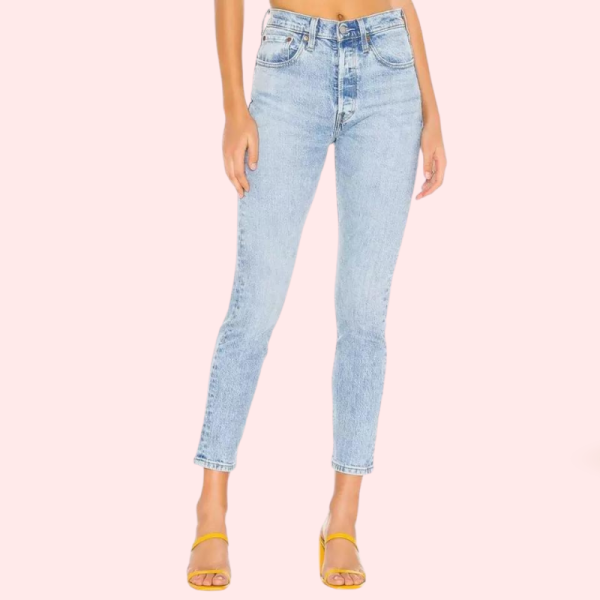 Chic Blue High Rise Skinny Jeans with Low Stretch - Image 3