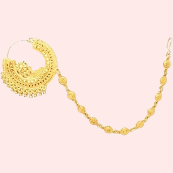 Uttarakhandi Round Nath Gold Plated Accessory - Image 4
