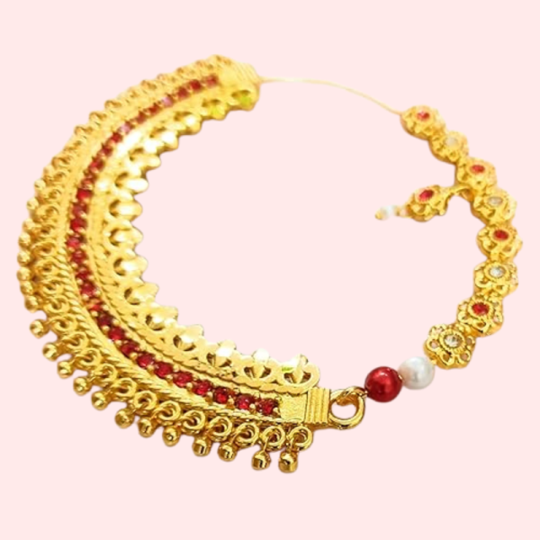 Elegant Gold-Plated Garhwali Nath – Big Size Tradition - Image 2