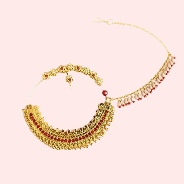Elegant Gold-Plated Garhwali Nath – Big Size Tradition - Image 4