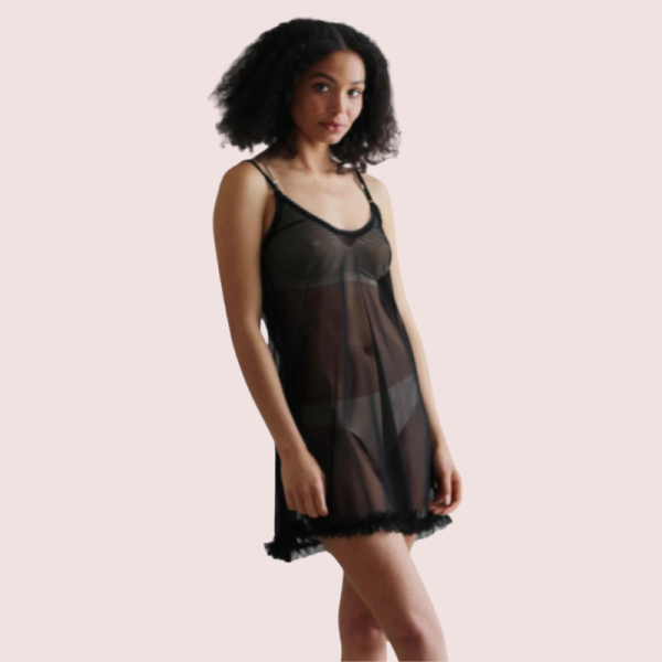 Plus Size Transparent Black Chemise - Image 4
