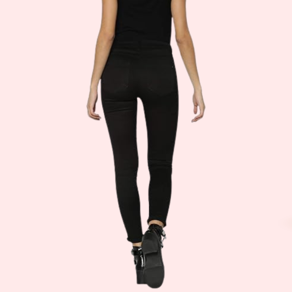 Women's Classic High Waist Royal Black Skinny Jeans - Image 2