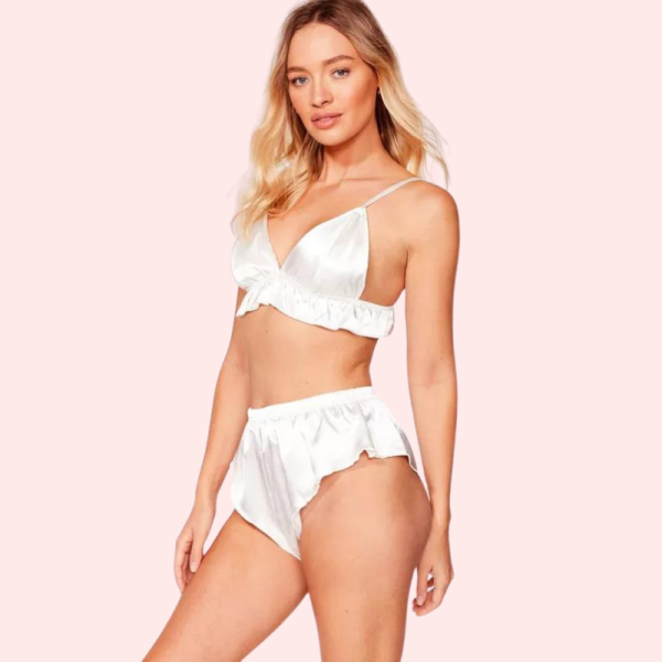 Fleur de Soie Pure Silk Satin Bra Set - Image 2