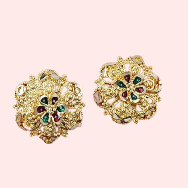 Traditional Gold Finish Earrings Set – Pack of 4 for Women - Image 4