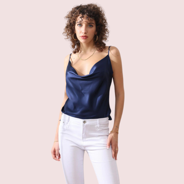 Elegant Cowl Neck Silk Camisole for Women - Image 5