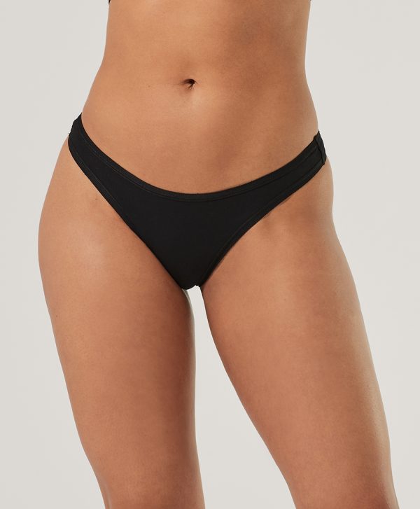 3 Pack organic cotton black thong panties - Image 2