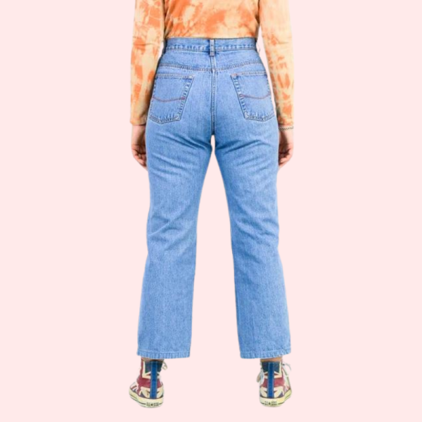 Classic 90s Boyfriend Blue Denim Wide Leg Jeans - Image 5