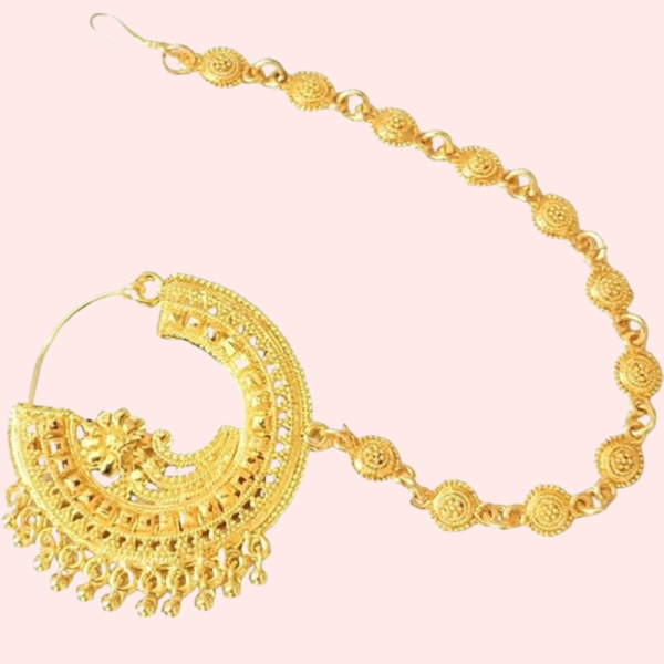 Uttarakhandi Round Nath Gold Plated Accessory - Image 3