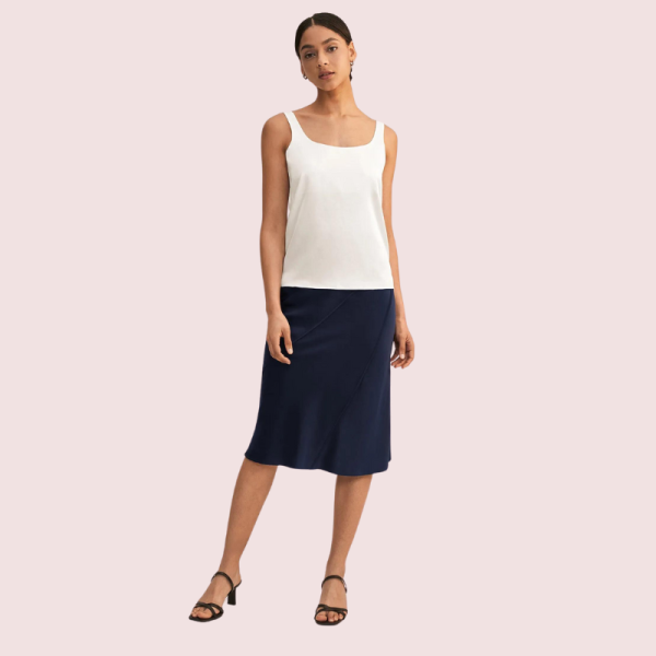 Elegant Lace Trimmed Silk Camisole Top - Image 2
