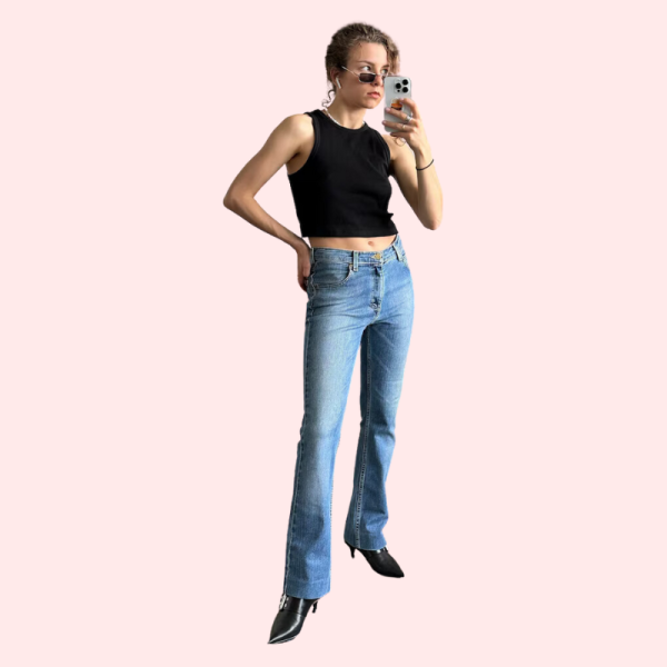 Women's Light Blue High Waist Denim Jeans - Image 6