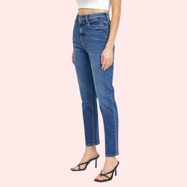 Women's High Rise Classic Slim Straight Denim Jeans - Image 3