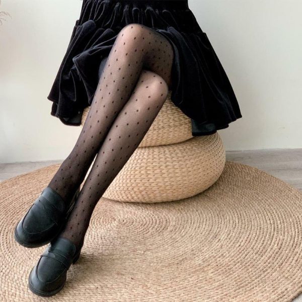 Women polka dot silky pantyhose - Image 3