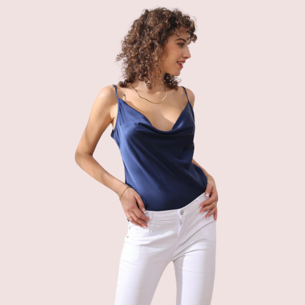Elegant Cowl Neck Silk Camisole for Women - Image 4