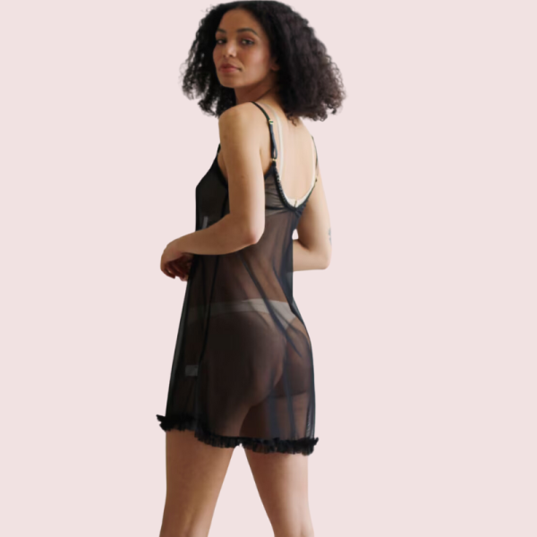 Plus Size Transparent Black Chemise - Image 5
