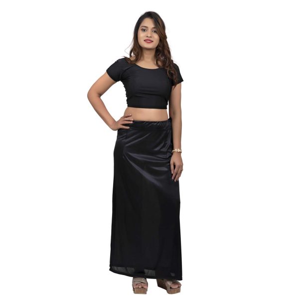 Indian Saree Satin Solid Fabric Petticoats Skirt For Her - Image 2