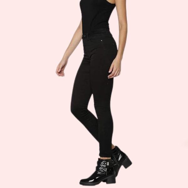 Women's Classic High Waist Royal Black Skinny Jeans - Image 3