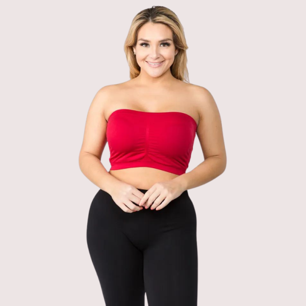 Red Hot Tube Bandeau Bra Top for Women - Image 2