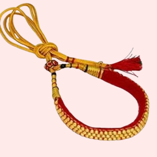 Gold Plated Kumauni Necklace with Pochi Set - Image 3
