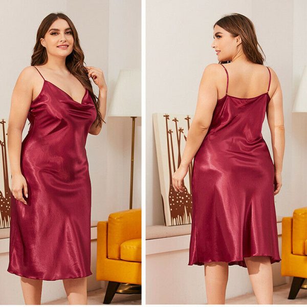 Classic Plus size Luxury Silky Satin Nightwear (4XL-5XL) - Image 3