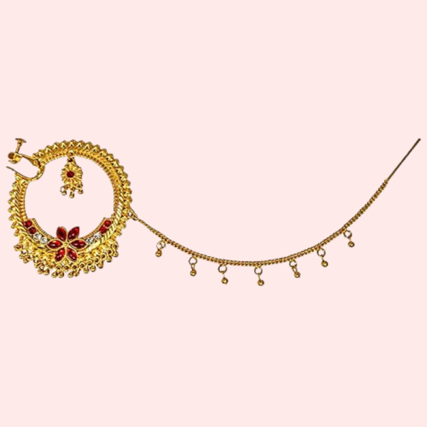 Uttarakhandi Gold Plated Round Nath - Image 2